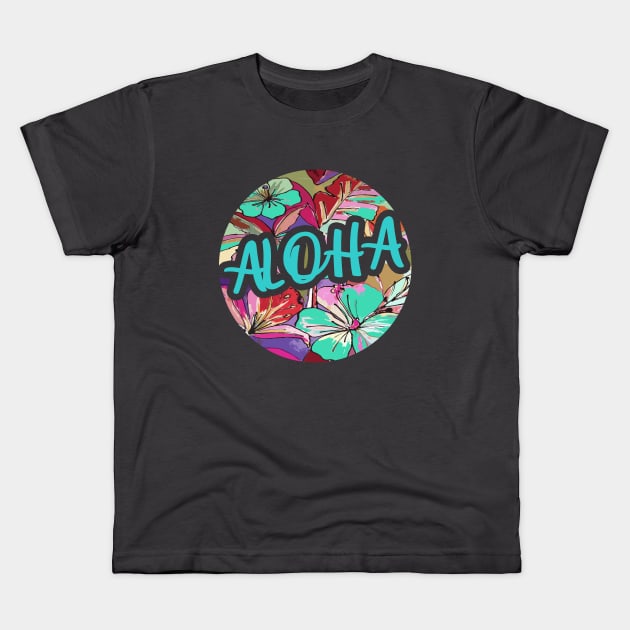 Aloha Floral Kids T-Shirt by BK Tees